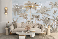 Artistic sepia treetop bedroom wall decor C290