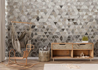 Sepia Triangle Tiles Wallpaper Mural - Giffywalls A557