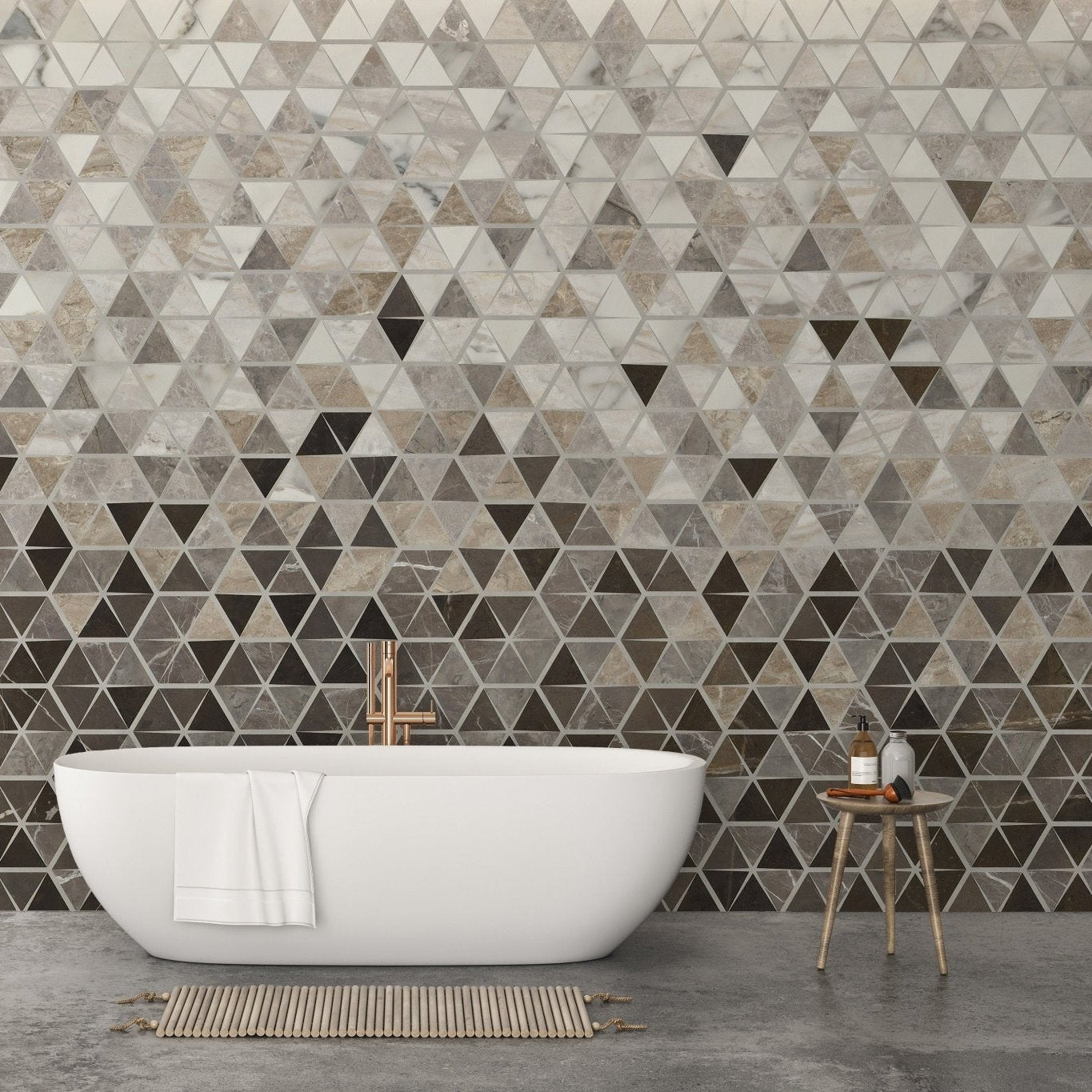 Sepia Triangle Pattern Wallpaper
 A557