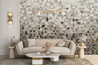 Modern Sepia Triangle Tiles Mural
 A557