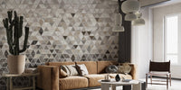 Sepia Geometric Triangle Wallpaper
 A557