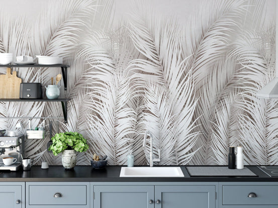 Exotic feather wallpaper for kitchen, B468