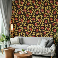 A serene and elegant floral wallpaper pattern.
