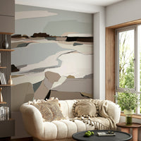 Soft abstract shapes wallpaper for walls

