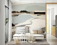Wall mural featuring calming abstract art

