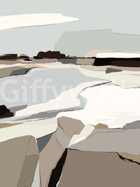 Living room accent with soft abstract mural

