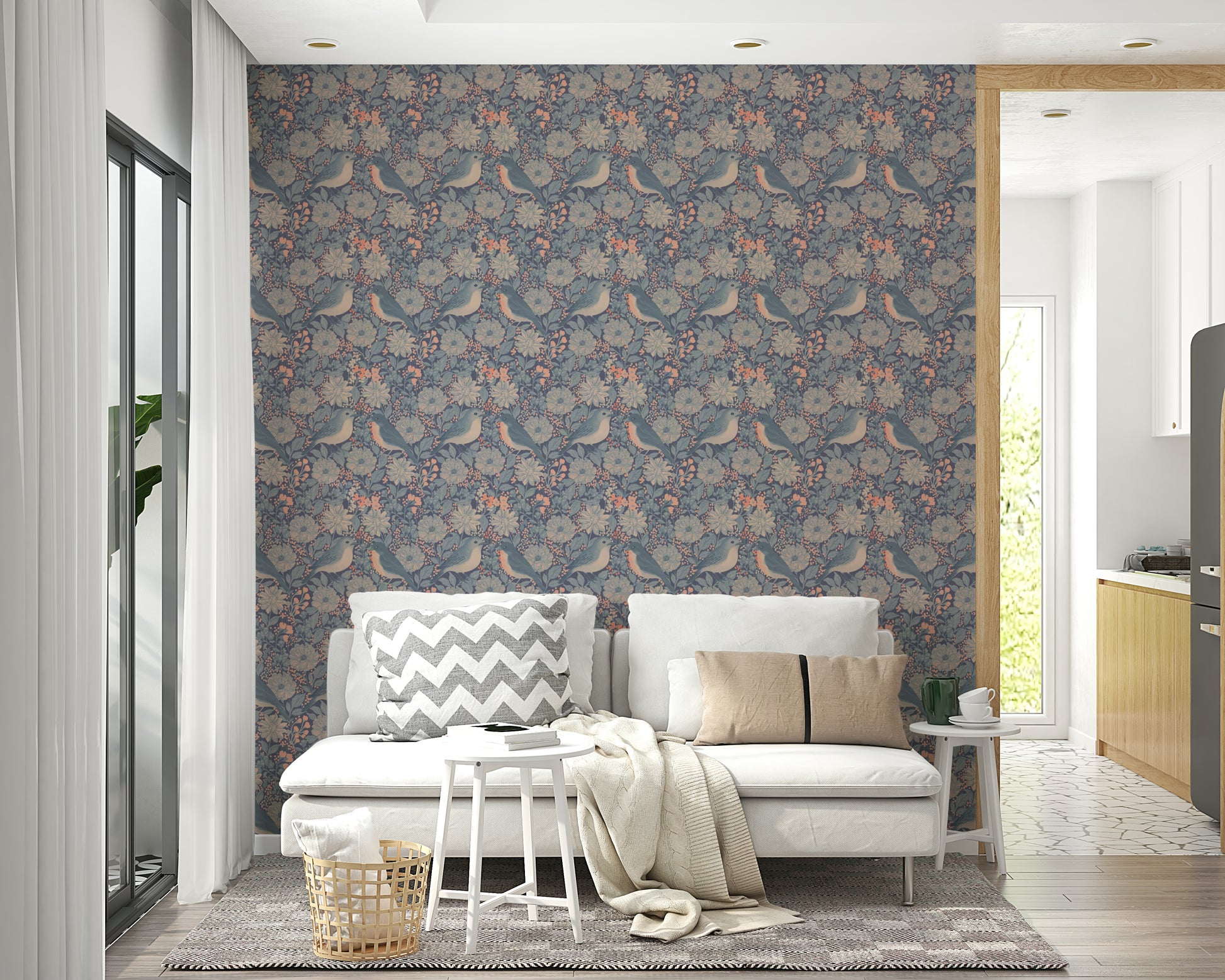 An artistic nature inspired mural for home decor.

