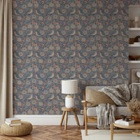 A classic bird print wallpaper for walls.

