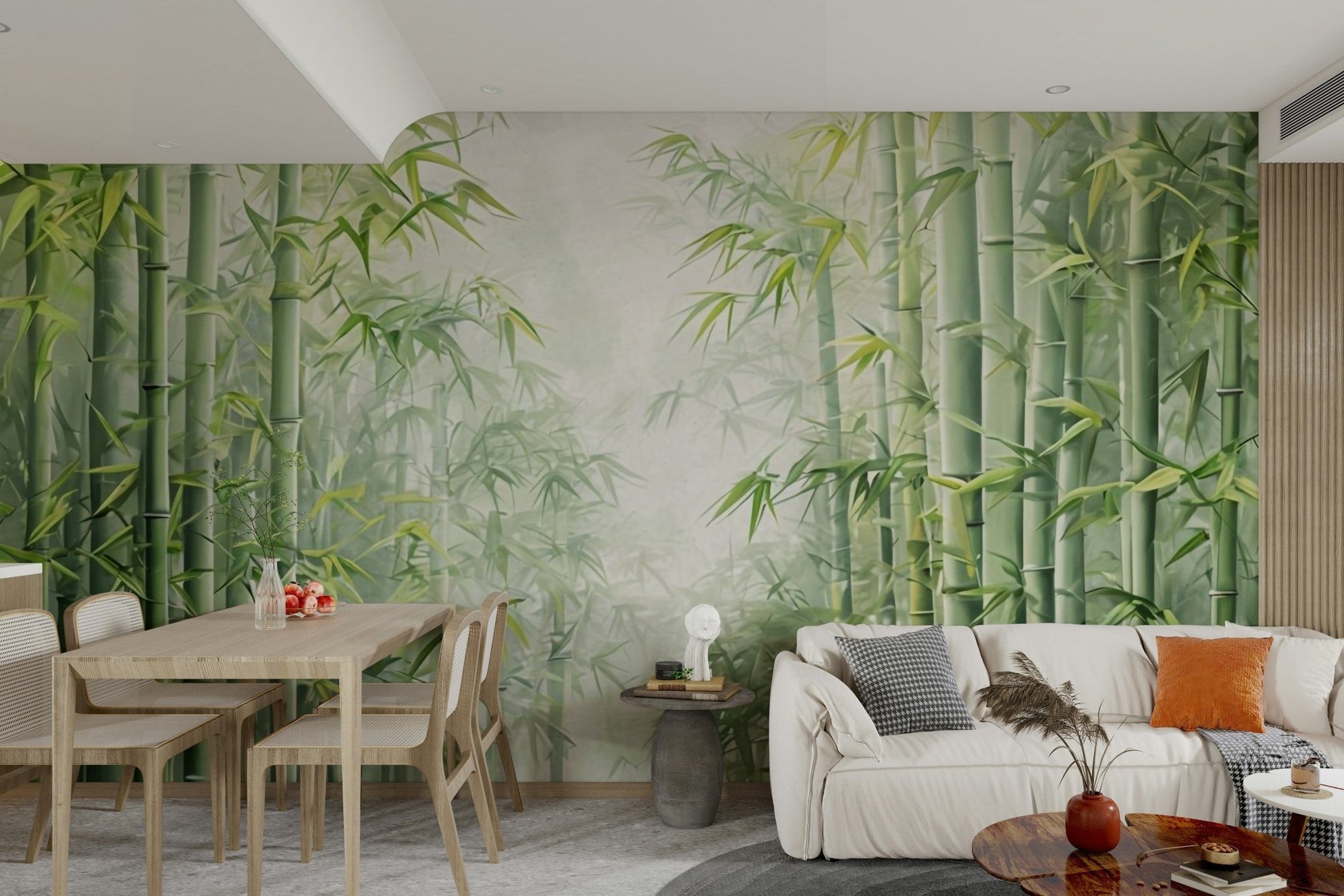 Tall bamboo wallpaper for living room walls

