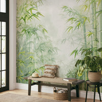 Elegant bamboo grove wall covering


