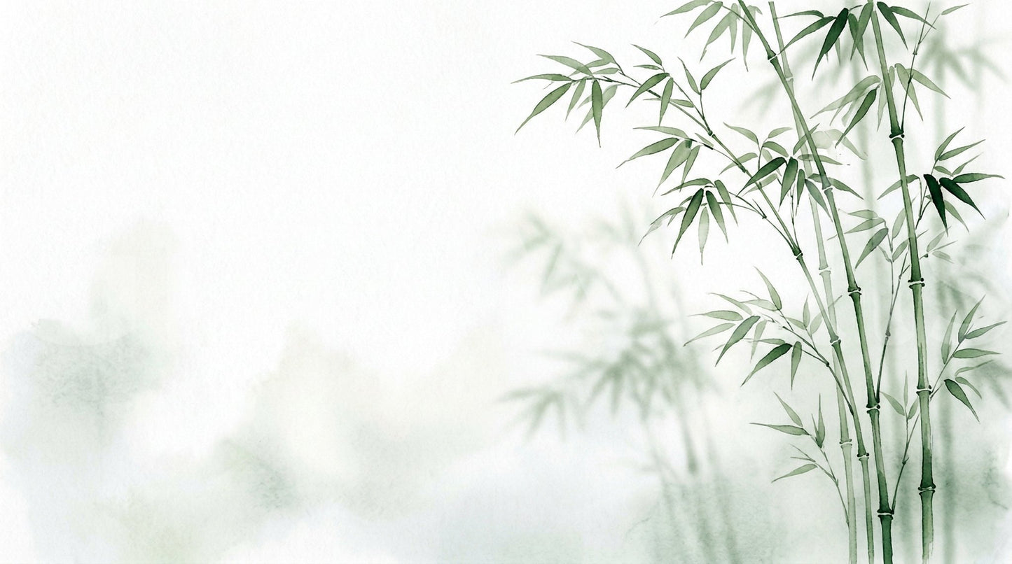 Watercolor bamboo in Serene Bamboo Murals Wall Mural with airy white space, GD8916