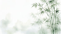 Watercolor bamboo in Serene Bamboo Murals Wall Mural with airy white space, GD8916
