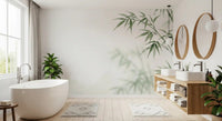 Spa-like bathroom featuring Serene Bamboo Murals Wall Mural near the tub, GD8916