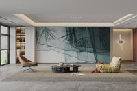 Tranquil bamboo shadow wallpaper print
