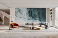 Modern bamboo botanical wallpaper décor
