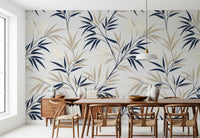 Subtle leaf detailing forms Serene Bamboo Whispers wall mural appearance