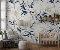 Light neutral tones highlight Serene Bamboo Whispers wall mural surface