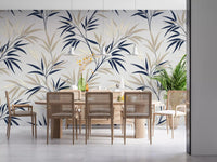 Flowing bamboo elements define Serene Bamboo Whispers wall mural texture