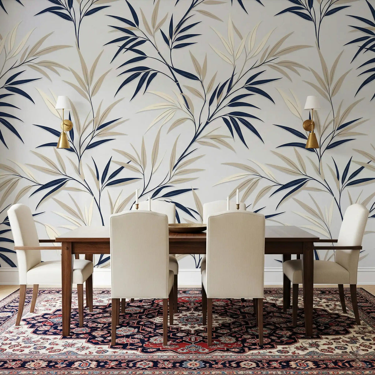 Minimal natural pattern shown in Serene Bamboo Whispers wall mural design, GD9229