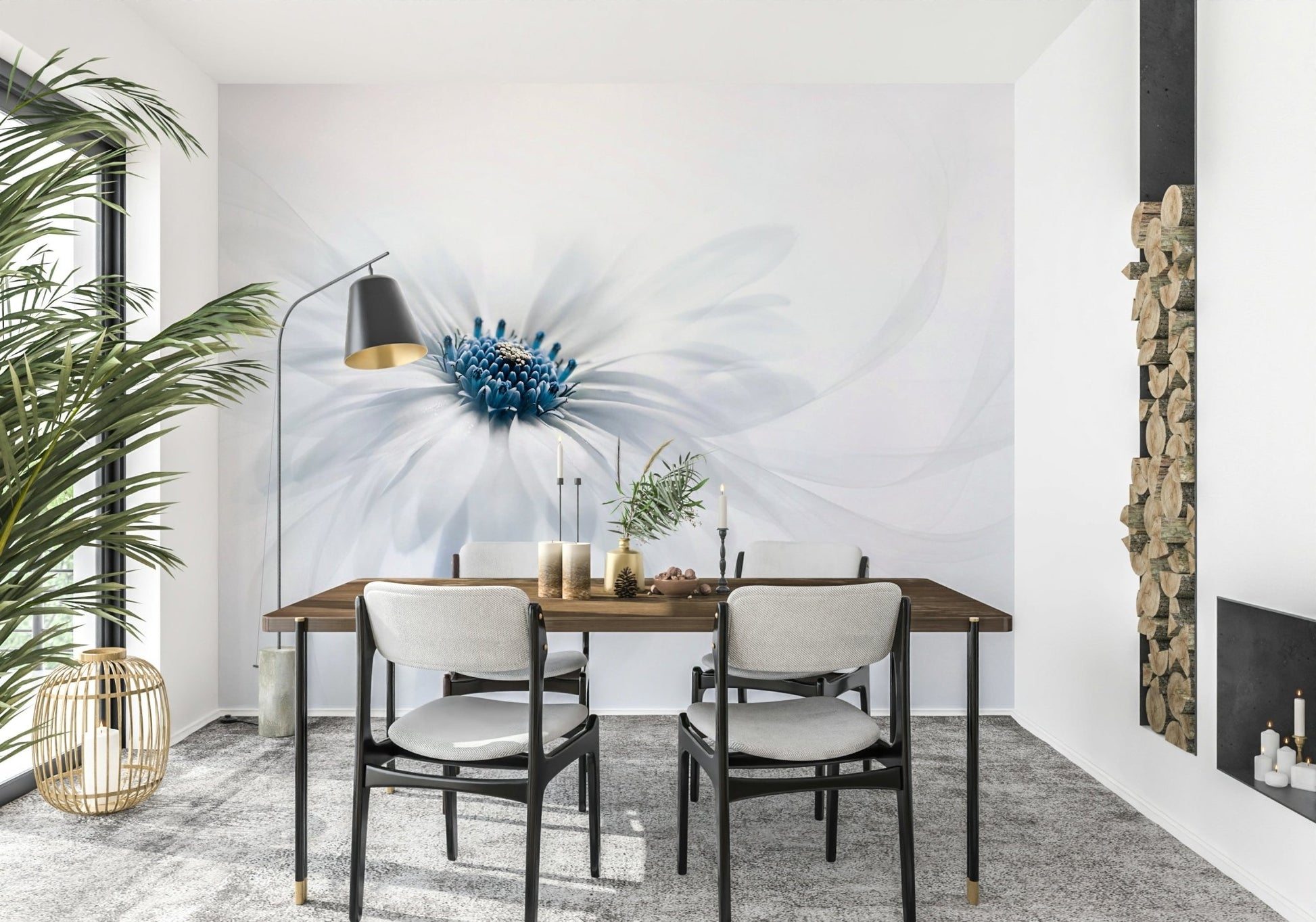 A classic soft floral wallpaper for walls.