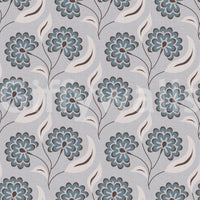 Layered petal pattern in Serene Blooms Wallpaper with flowing stems and leaves
