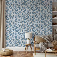 The colors are soft, muted tones of blue and white.

