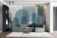 Blue-toned wallpaper for serene interiors
