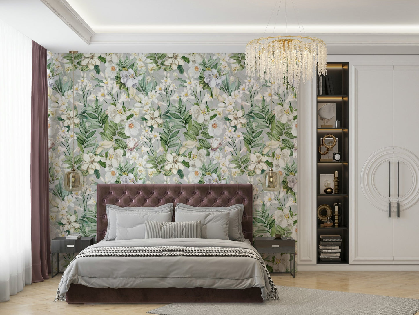 Serene Botanical Bloom Wallpaper⁠