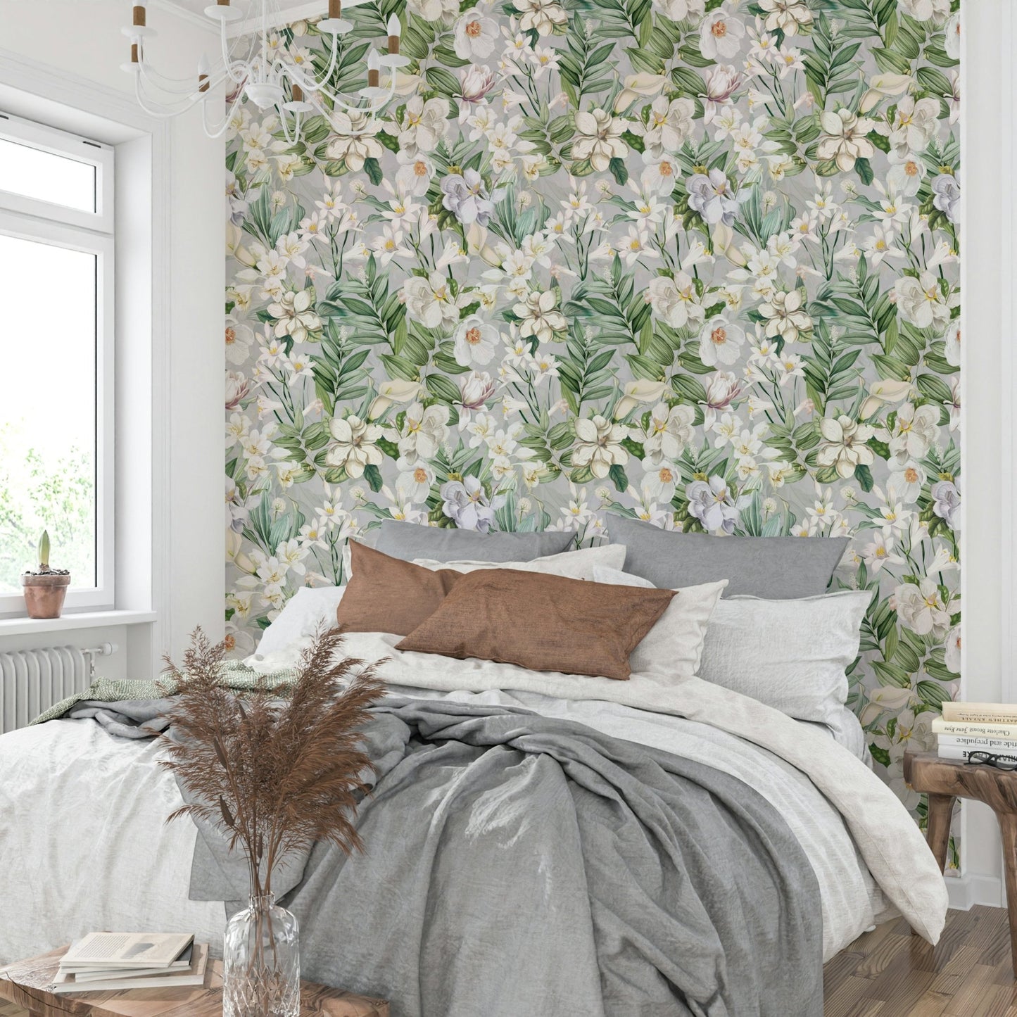Serene Botanical Bloom Wallpaper⁠