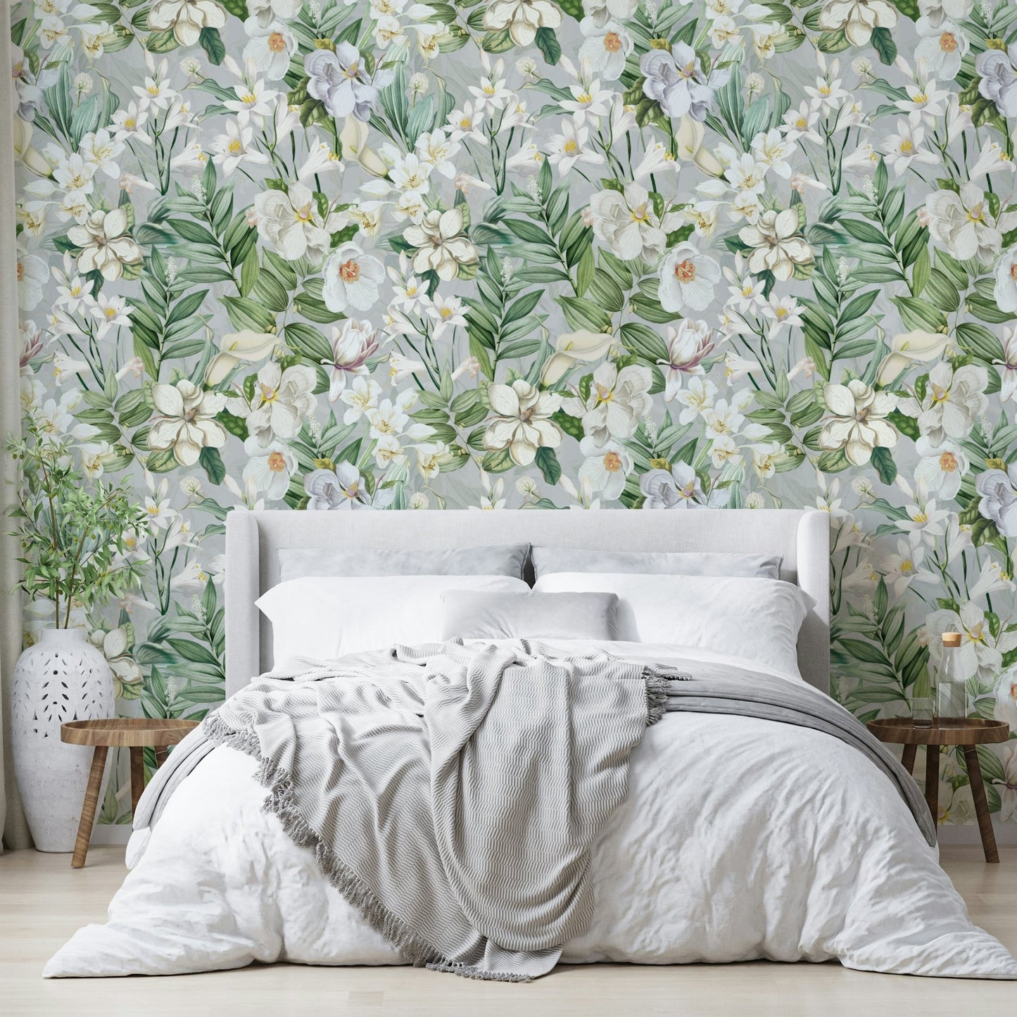 Serene Botanical Bloom Wallpaper⁠