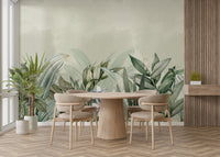 Botanical garden wallpaper mural for a peaceful vibe.

