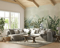 Peaceful wall mural showcasing a lush botanical scene.

