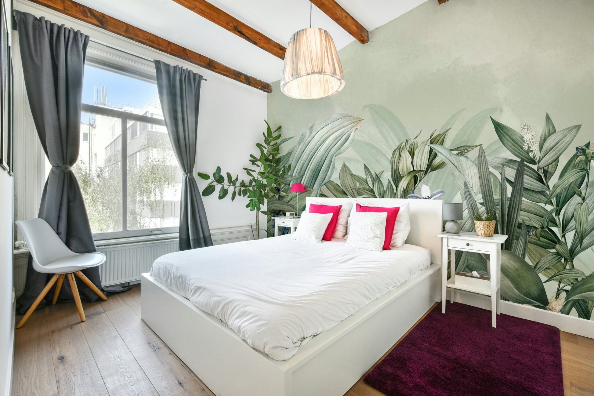 Greenery-filled botanical garden mural for any room.

