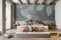 Minimalist botanical leaves wall mural D147
