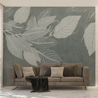 Soft botanical leaf pattern wall decor D147
