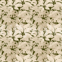 Serene Botanical Rustic Monstera Wallpaper with layered beige leaves on olive ground