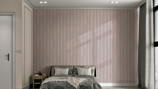 Subtle plant motifs on vertical stripe background, GD906