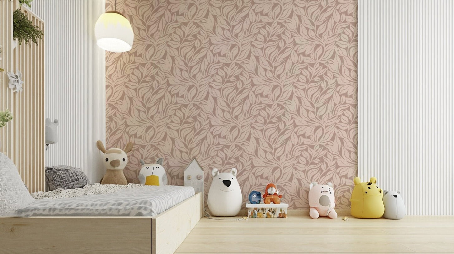 Refreshing botanical wallpaper with vibrant green details.

