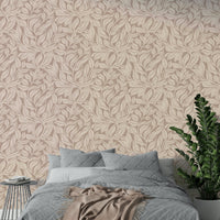 Fresh green botanical wallpaper for a peaceful ambiance.

