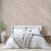 Elegant botanical wallpaper with lush greenery.

