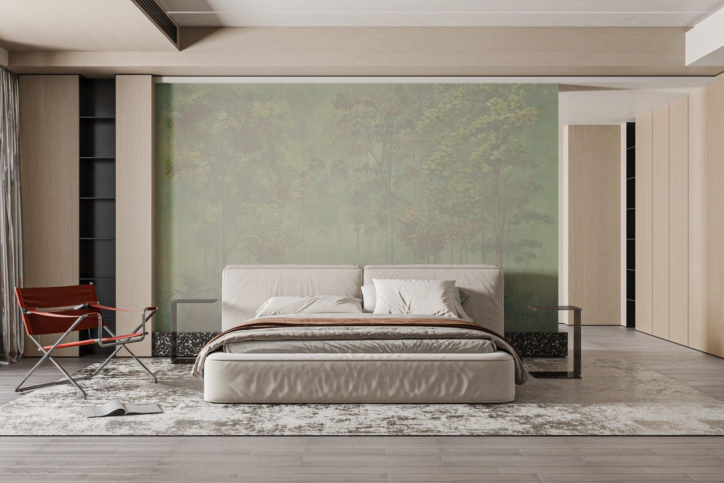 Lush green forest wallpaper for calming vibes
