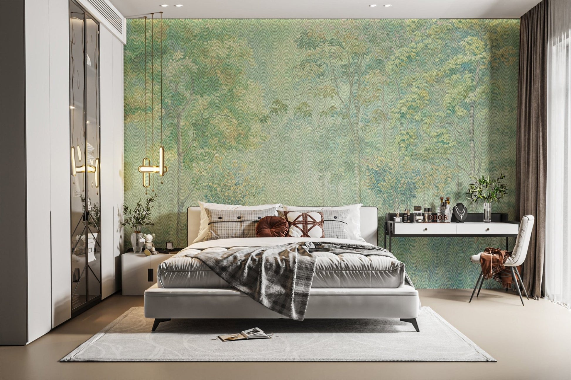 Detailed forest mural for nature lovers
