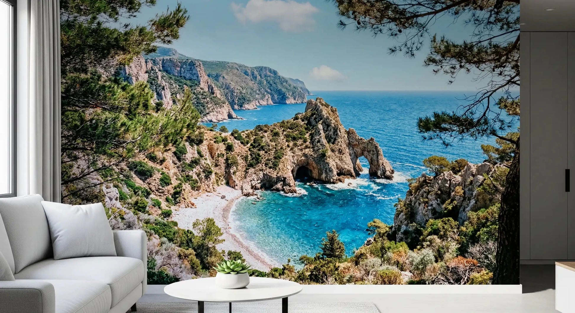 Serene Coastal Archway Wall Mural