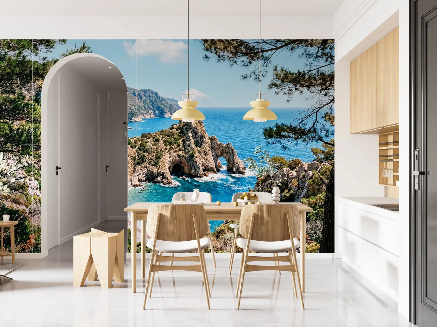 Serene Coastal Archway Wall Mural