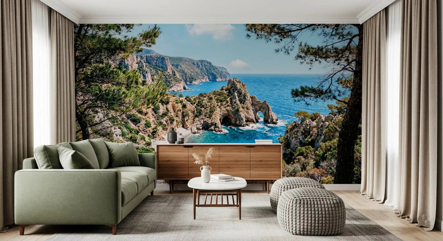 Serene Coastal Archway Wall Mural