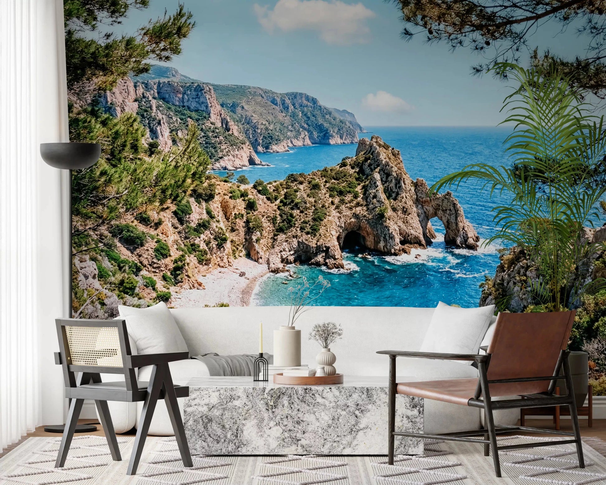 Serene Coastal Archway Wall Mural