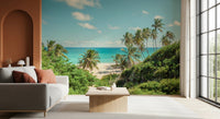 Arched interior nook showing Serene Coastal Paradise Wall Mural with a coastal view