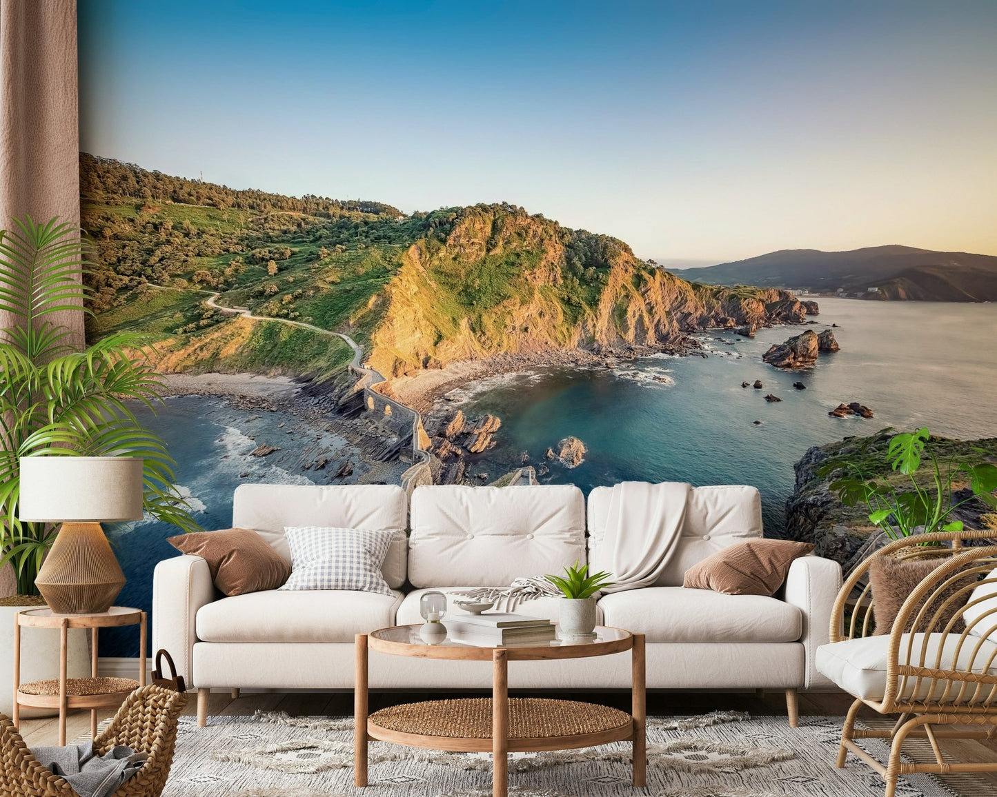 Serene Coastline Path Wall Mural