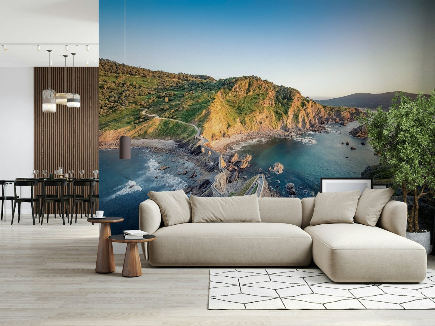 Serene Coastline Path Wall Mural