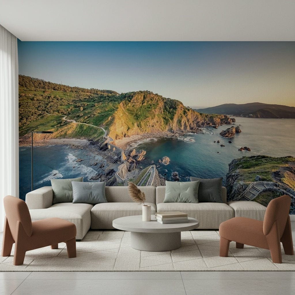 Serene Coastline Path Wall Mural